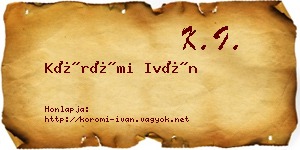 Körömi Iván névjegykártya